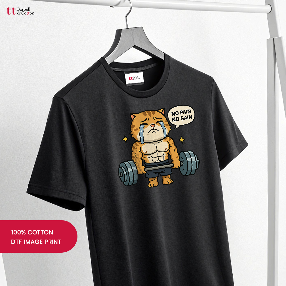 Exclusive No Pain No Gain Buff Cat T-Shirt