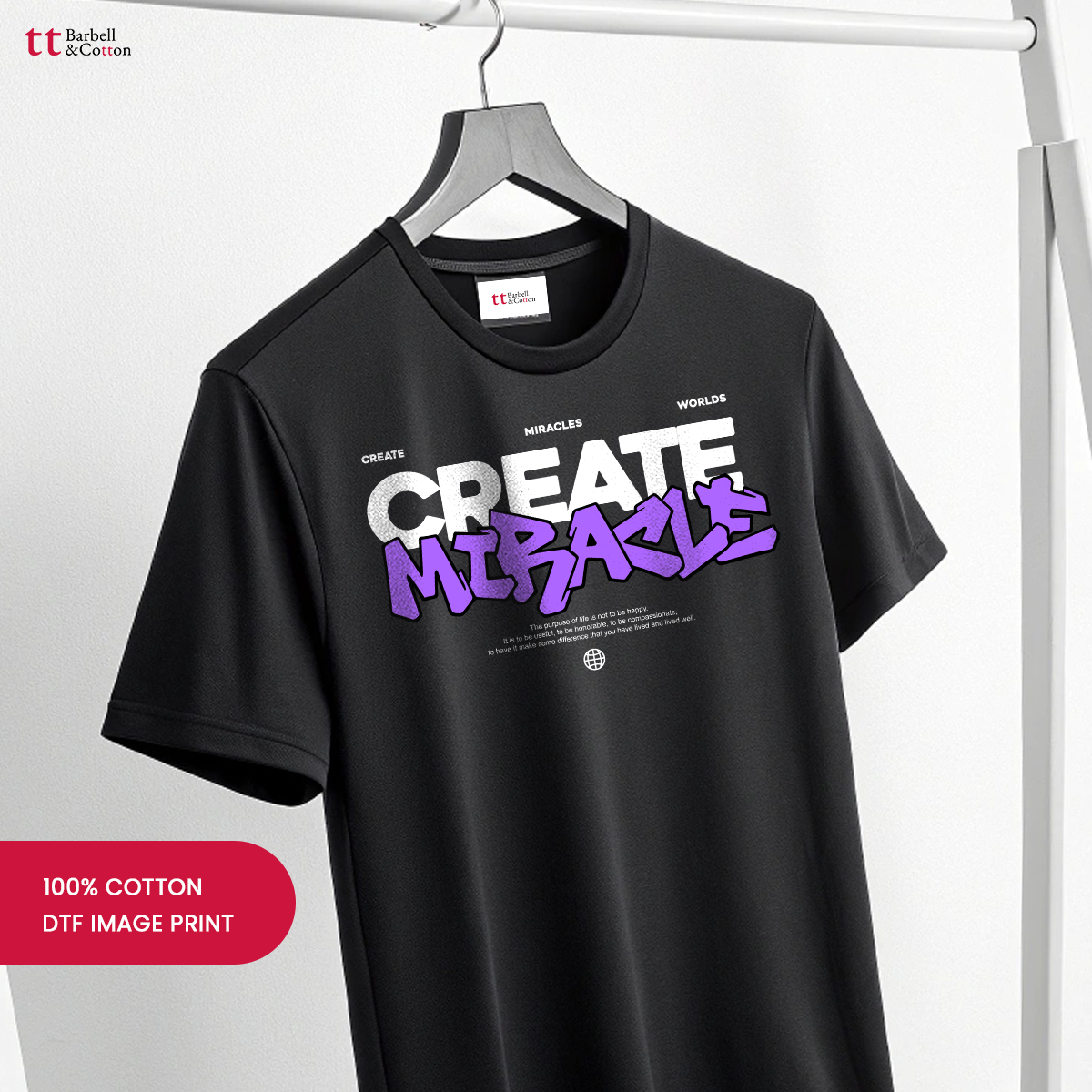Create Miracle Graphic Tee – "Black Edition"